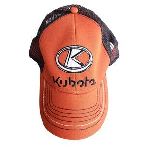 Kubota Orange & Black Mesh Trucker Hat With Embroidered Logo